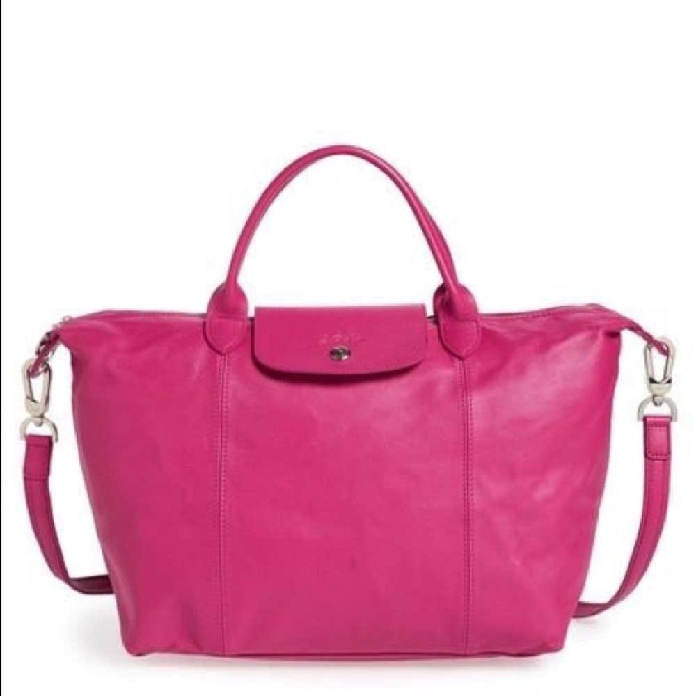 LONGCHAMP Medium 'Le Pliage Cuir' Leather